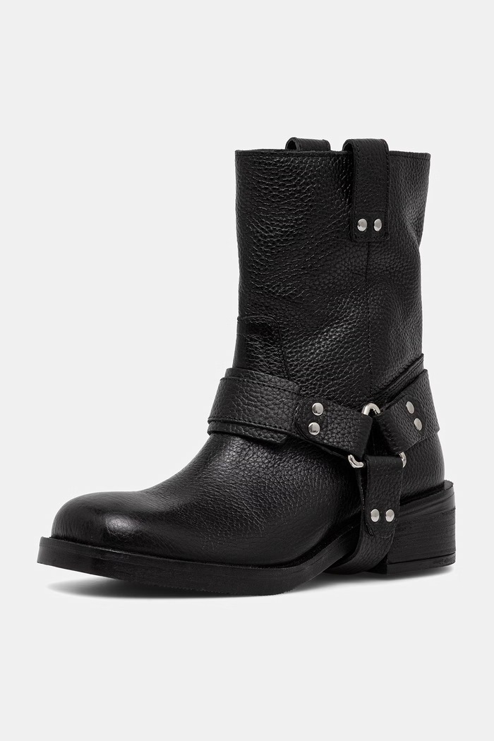 Medicine Botki damskie skórzane RW26-OBD406 czarny RW26