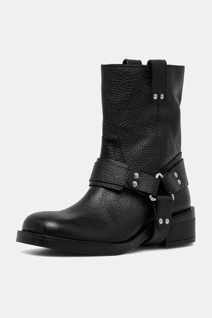 Medicine Botki damskie skórzane RW26-OBD406 czarny RW26