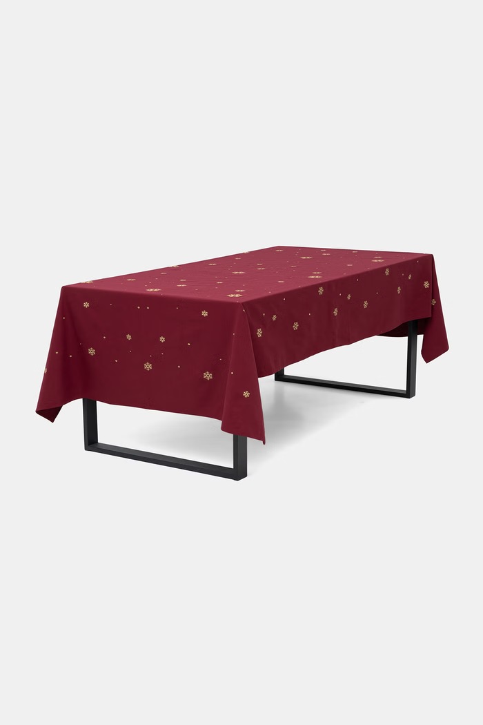 Vianočný obrus bavlnený 150 x 250 cm RW26-ORU813 burgundské