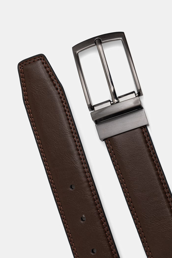 Pasek dwustronny męski z imitacji skóry RW26-PAM303 czarny RW26