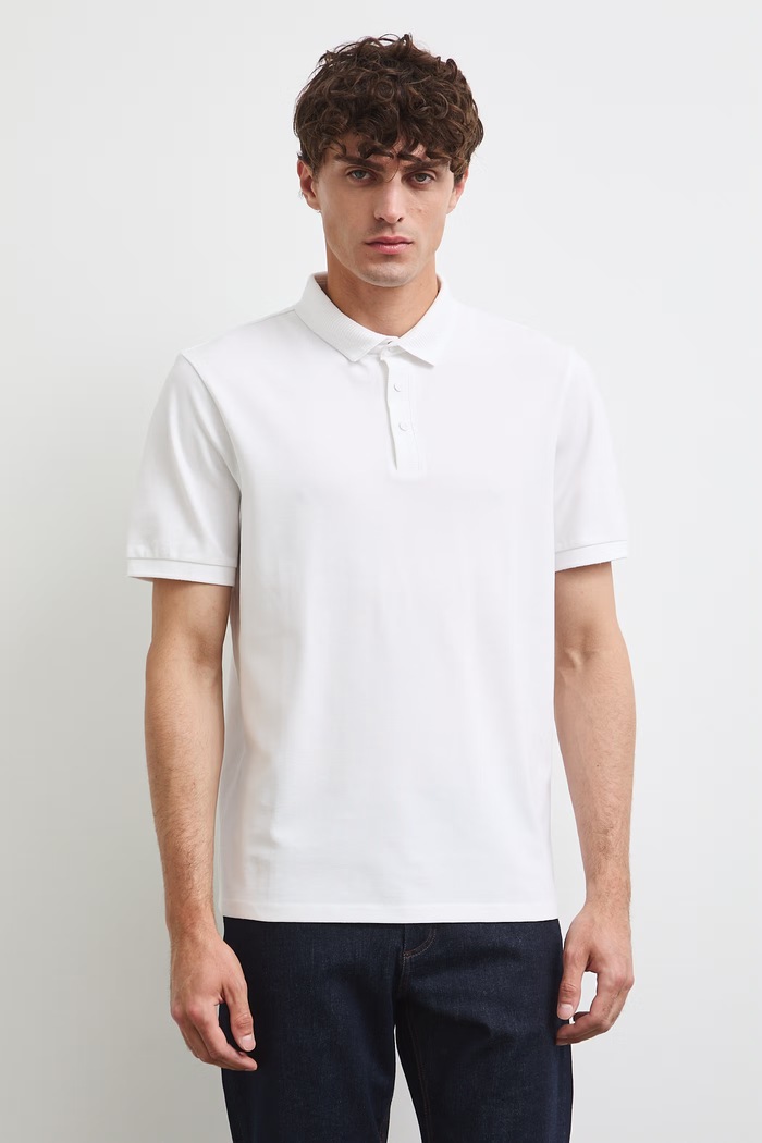 Medicine polo męskie bawełniane z elastanem RW26-POM022 biały RW26