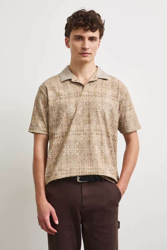 Medicine polo męskie z bawełną RW26-POM303 brązowy RW26