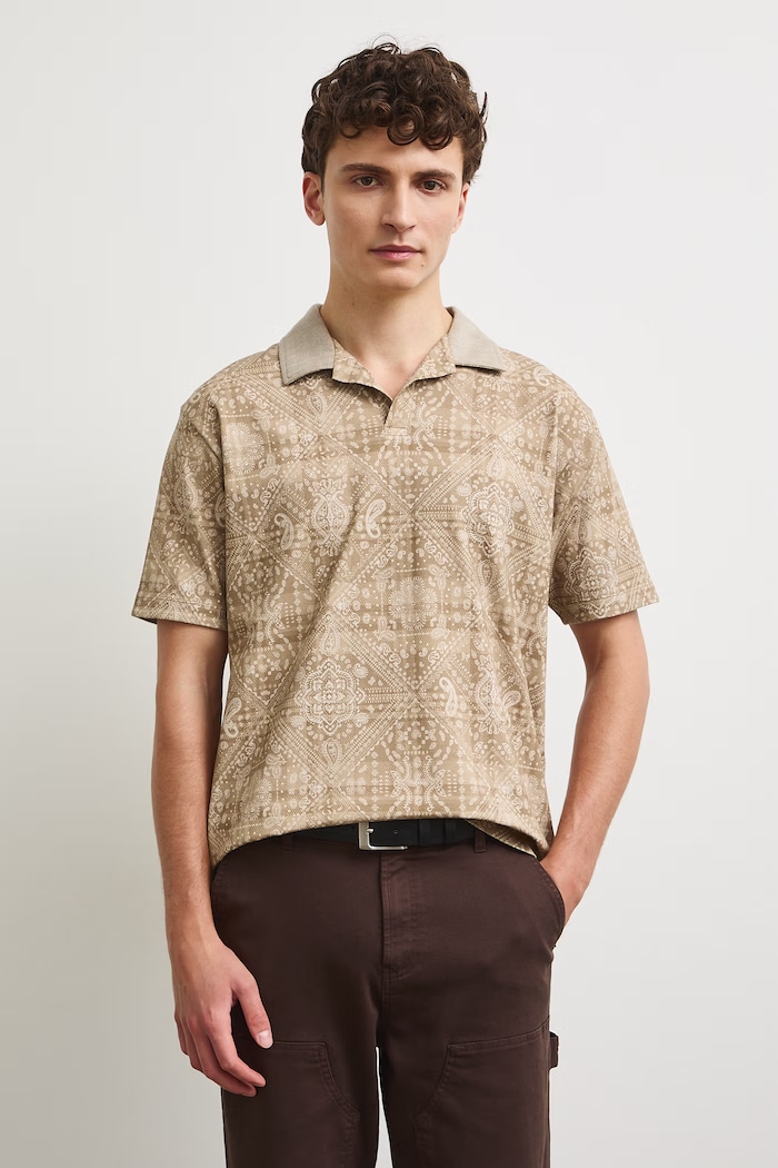 Medicine polo męskie z bawełną RW26-POM303 brązowy RW26
