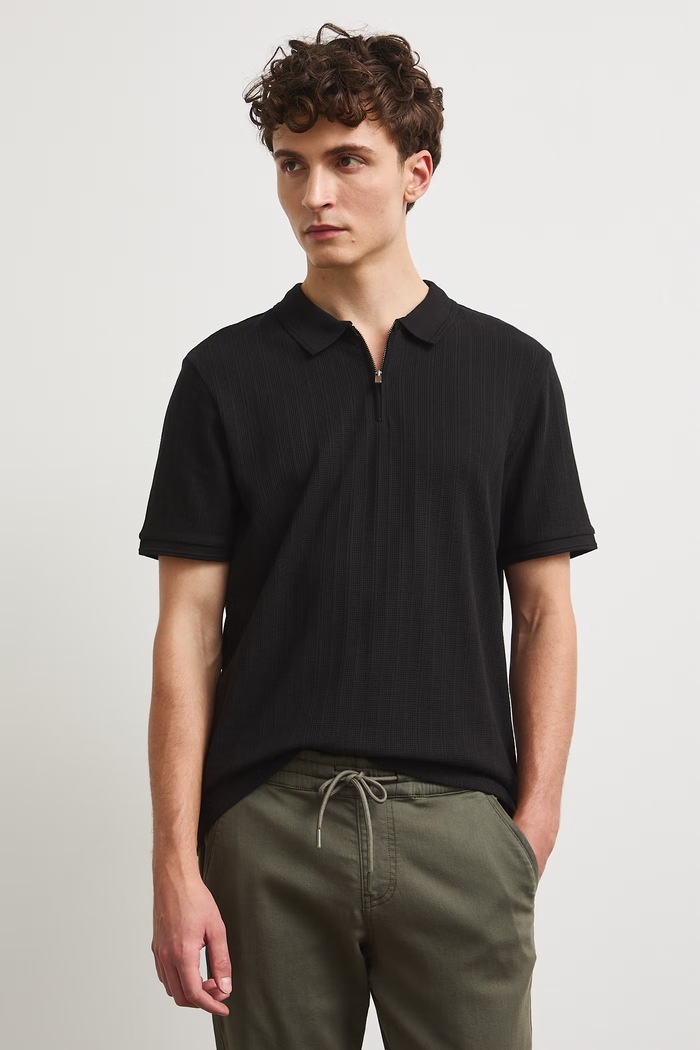 Medicine polo męskie z bawełną RW26-POM305 czarny RW26