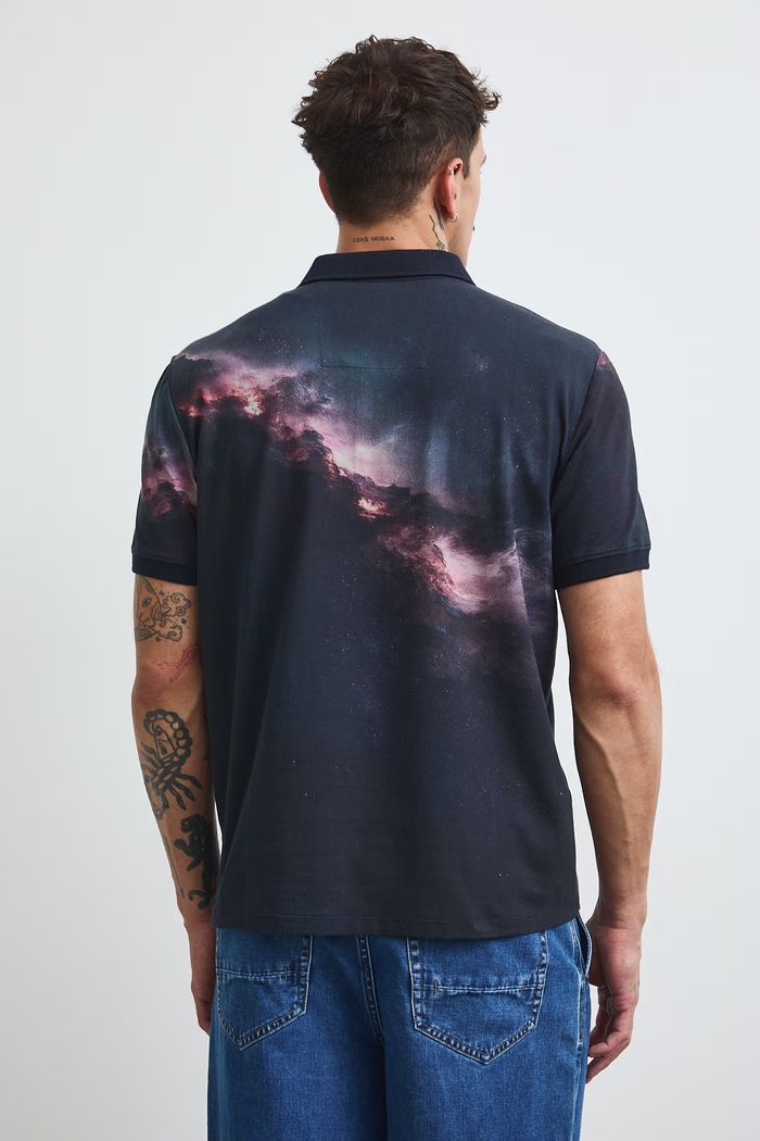 Polo tričko pánske z kolekcie European Space Agency x Medicine RW26-POM450 čierna