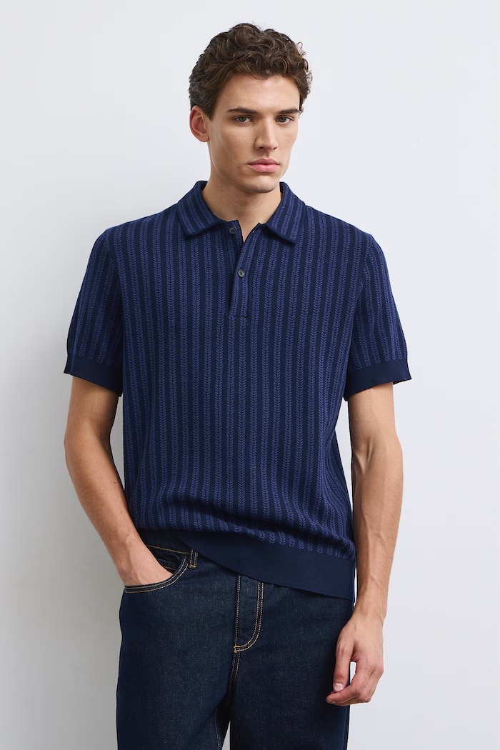 Medicine Polo męskie z bawełną RW26-POM500 niebieski RW26