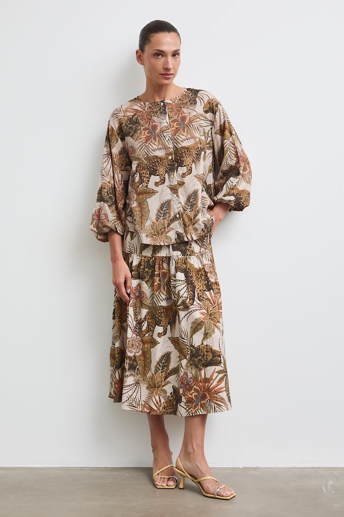 Medicine spódnica rozkloszowana z wiskozą multicolor RW26-SDD010