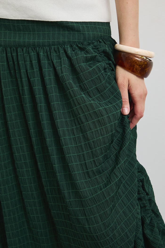 Spódnica rozkloszowana RW26-SDD102 zielony