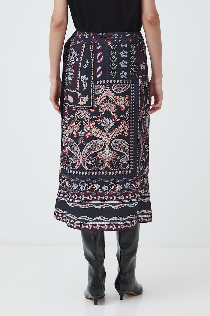 Odzież Spódnica kopertowa z wiskozą paisley RW26-SDD304 multicolor