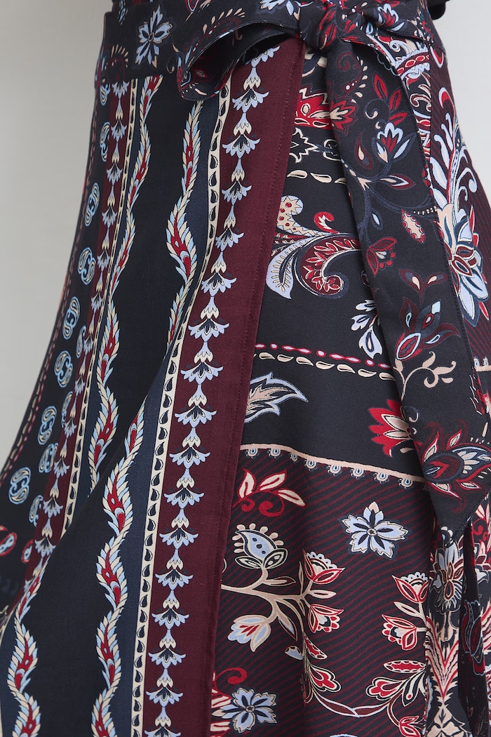 Spódnica kopertowa z wiskozą paisley multicolor RW26-SDD304