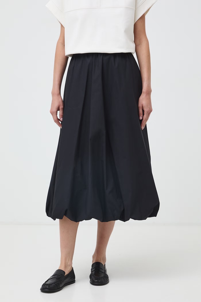 Spódnica bombka bawełniana midi gładka RW26-SDD404 czarny RW26
