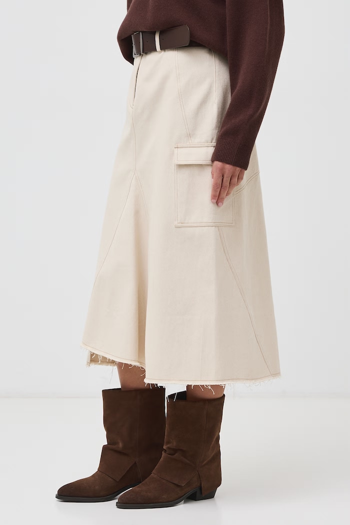 Îmbrăcăminte Fustă din denim midi RW26-SDD592 bej