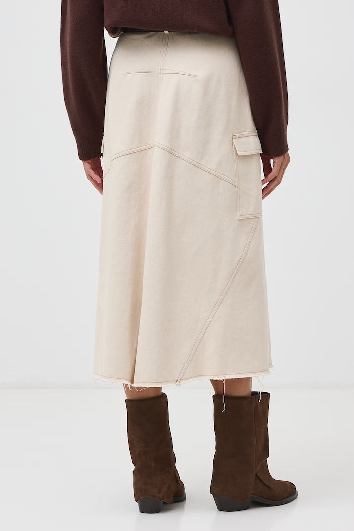Fustă din denim midi RW26-SDD592 bej