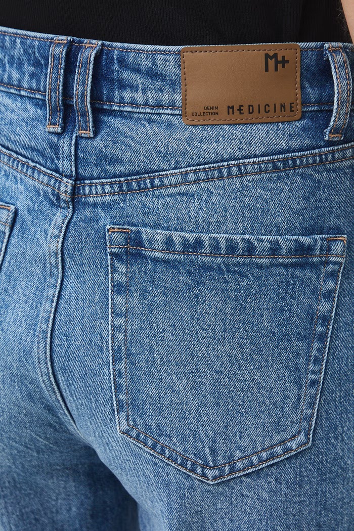 Medicine jeansy mom fit damskie niebieski RW26-SJD030