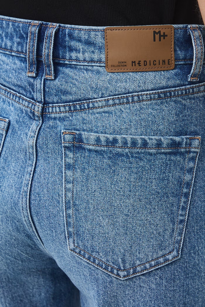 Medicine jeansy mom fit damskie niebieski RW26-SJD030