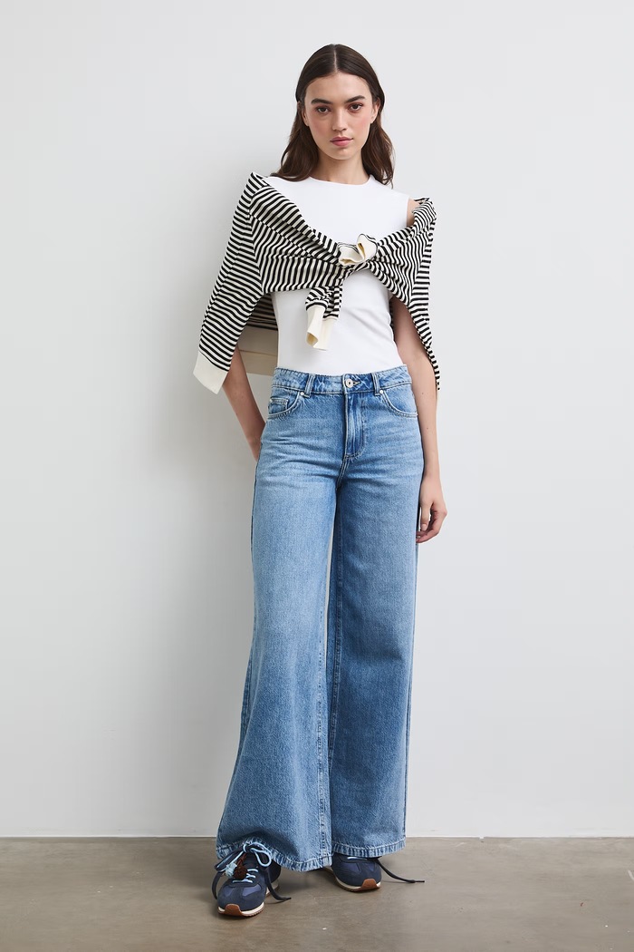 Medicine jeansy wide leg damskie niebieski RW26-SJD101