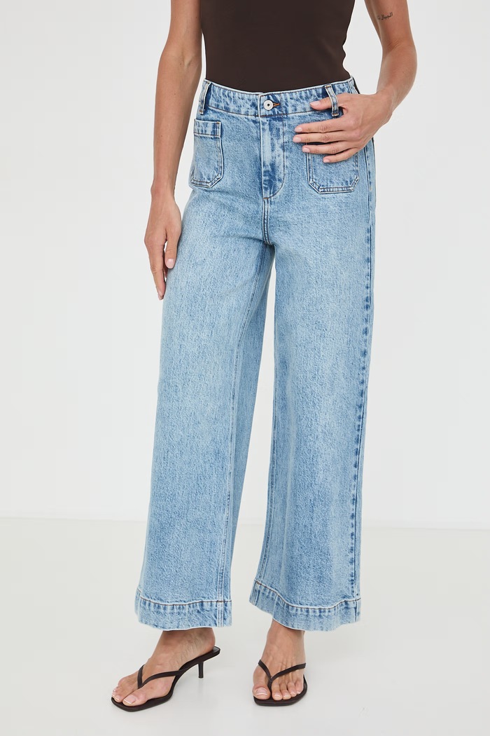 Medicine jeansy wide leg damskie RW26-SJD105 niebieski RW26