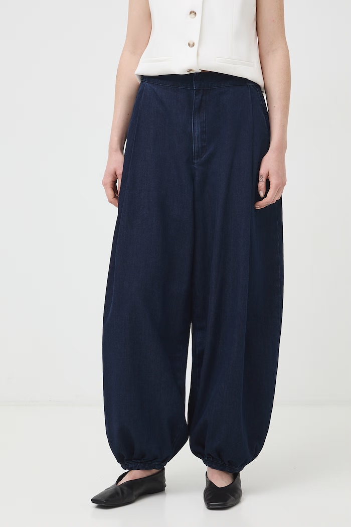 Jeansy slouchy damskie gładkie RW26-SJD203 granatowy RW26
