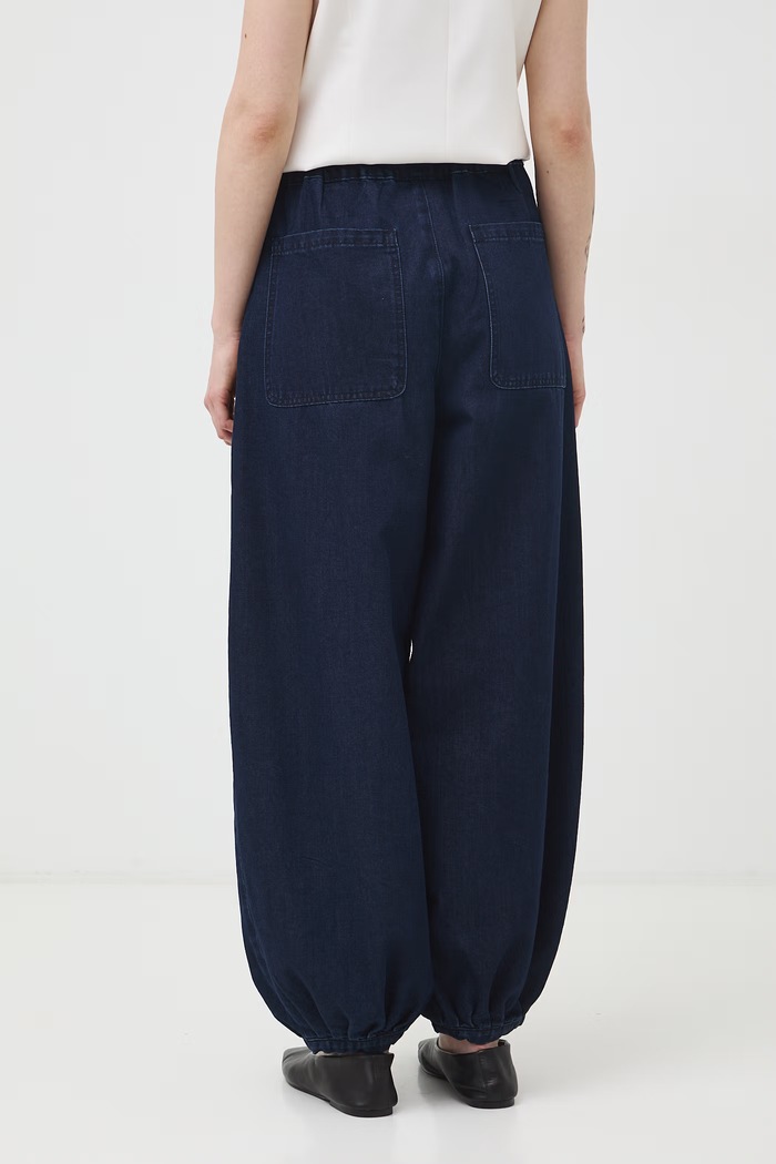 Odzież Jeansy slouchy damskie gładkie RW26-SJD203 granatowy