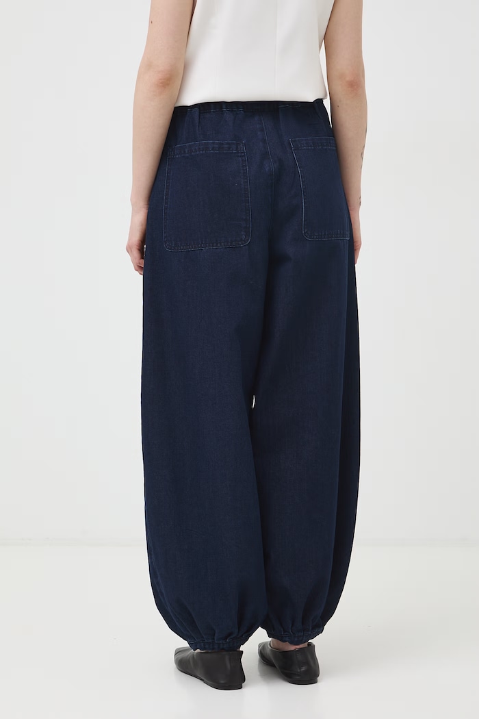 Odzież Jeansy slouchy damskie gładkie RW26-SJD203 granatowy