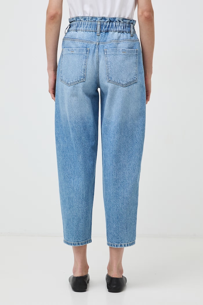 Odzież Jeansy slouchy damskie z efektem sprania RW26-SJD300 niebieski