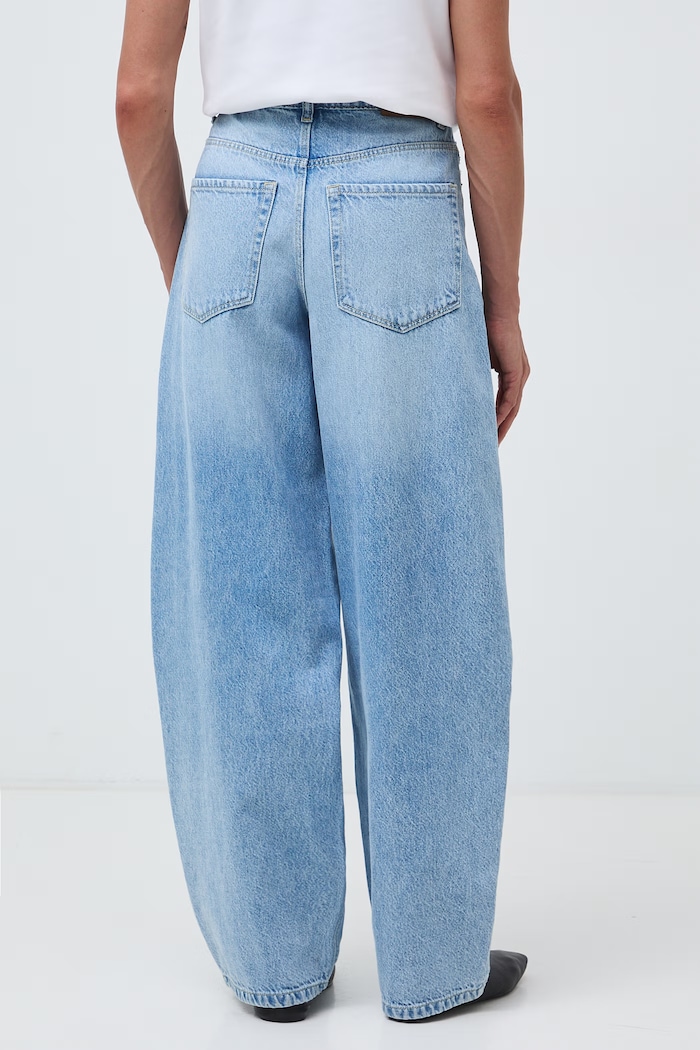 Odzież Jeansy slouchy damskie z efektem sprania RW26-SJD304 niebieski