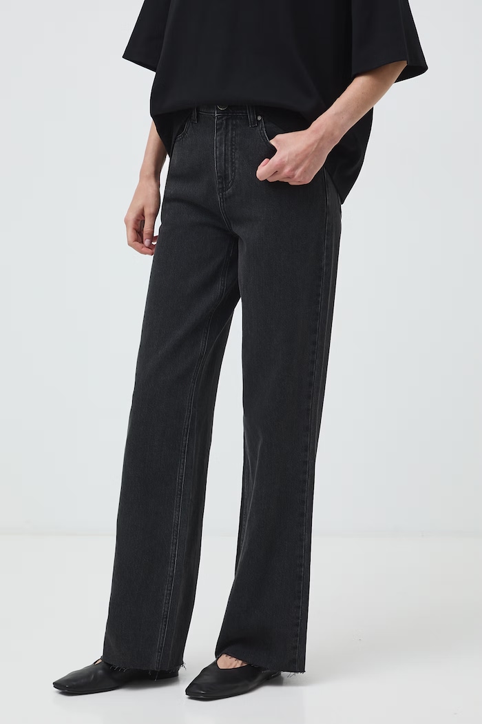 Medicine jeansy wide leg damskie RW26-SJD307 czarny RW26