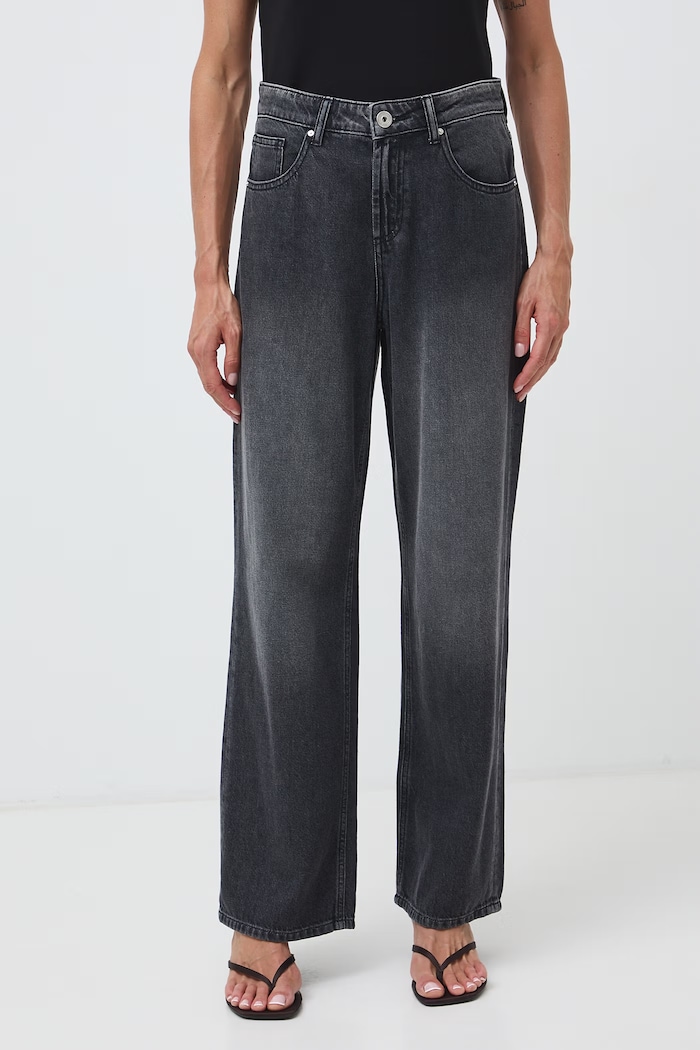 Wide leg džíny dámské s vybledlým efektem RW26-SJD314 šedá RW26