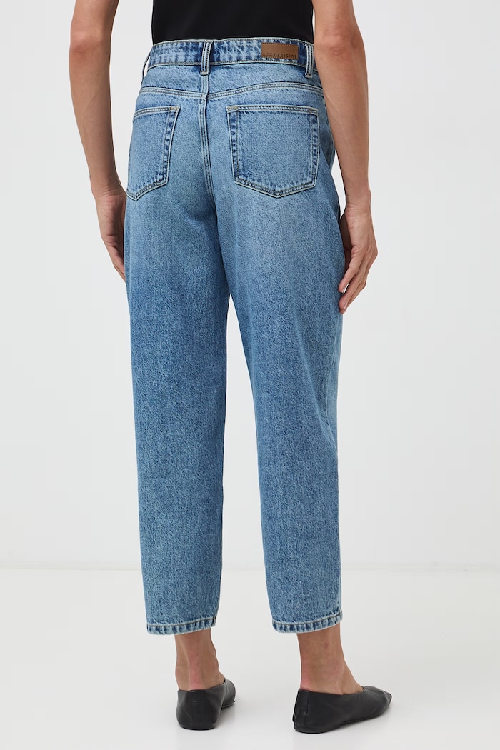 Odzież Jeansy slouchy damskie z efektem sprania RW26-SJD315 niebieski