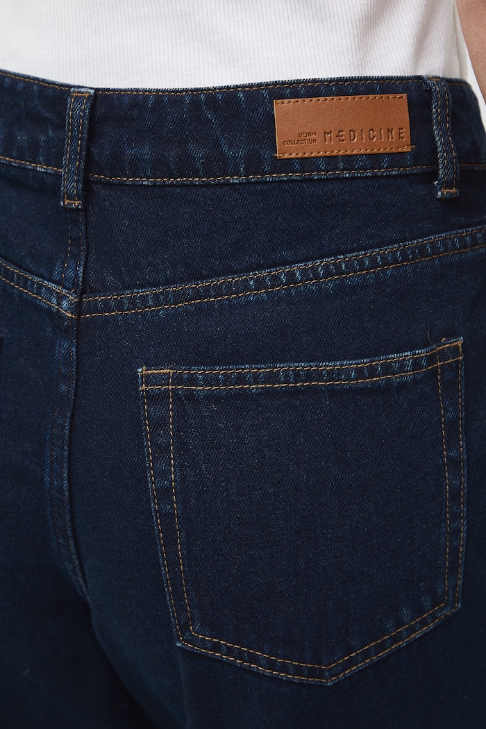Jeansy slouchy damskie high waist granatowy RW26-SJD317