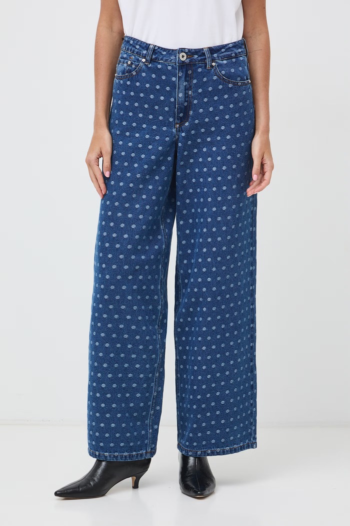 Medicine jeansy wide leg damskie RW26-SJD400 niebieski RW26