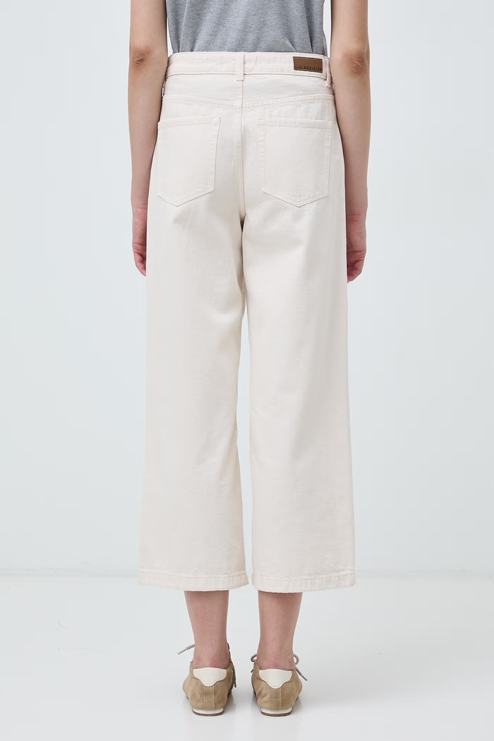Odzież Jeansy wide leg damskie RW26-SJD402 beżowy