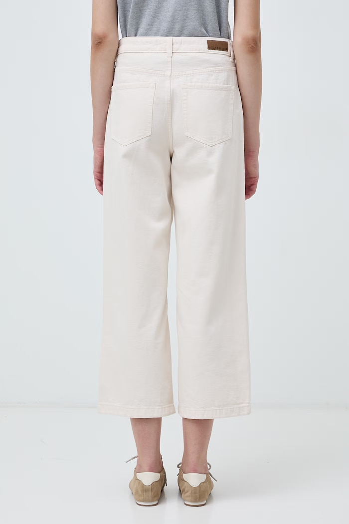 Odzież Jeansy wide leg damskie RW26-SJD402 beżowy
