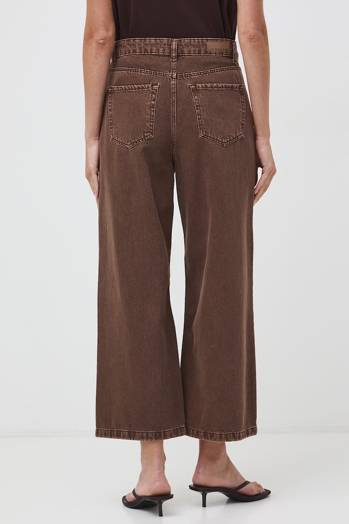 Odzież Jeansy wide leg damskie RW26-SJD402 brązowy