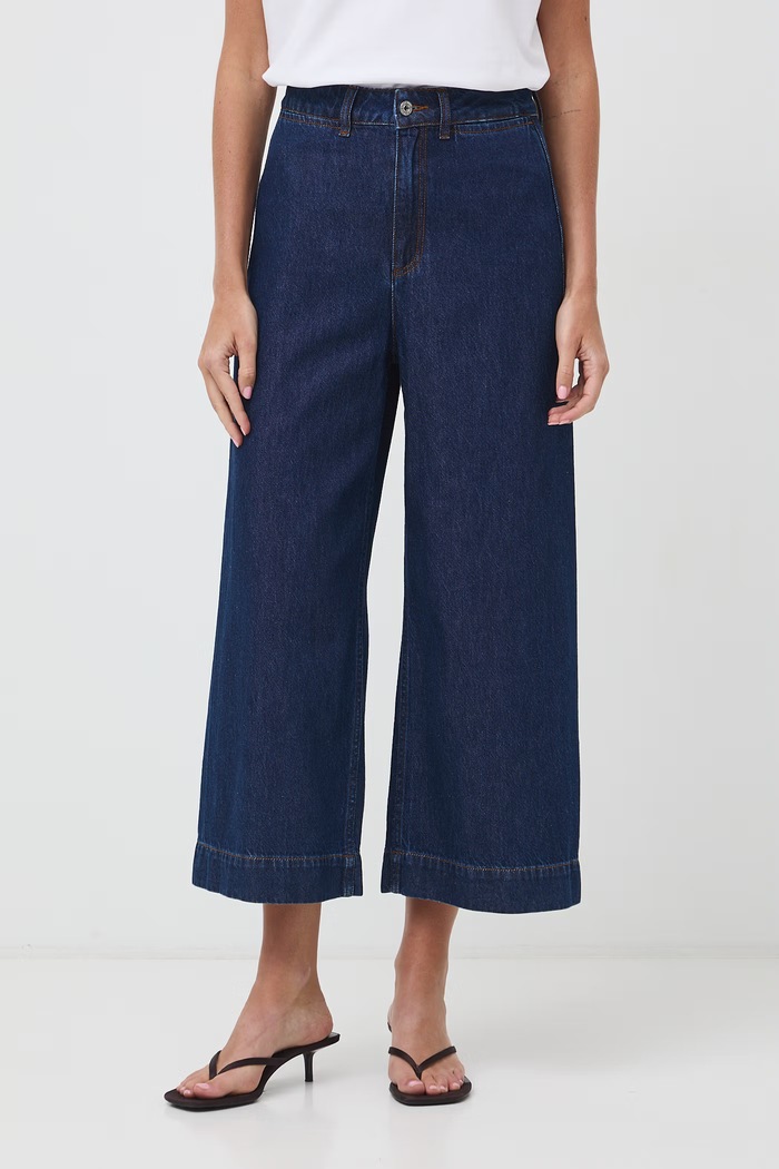 Medicine Jeansy wide leg damskie RW26-SJD411 granatowy RW26