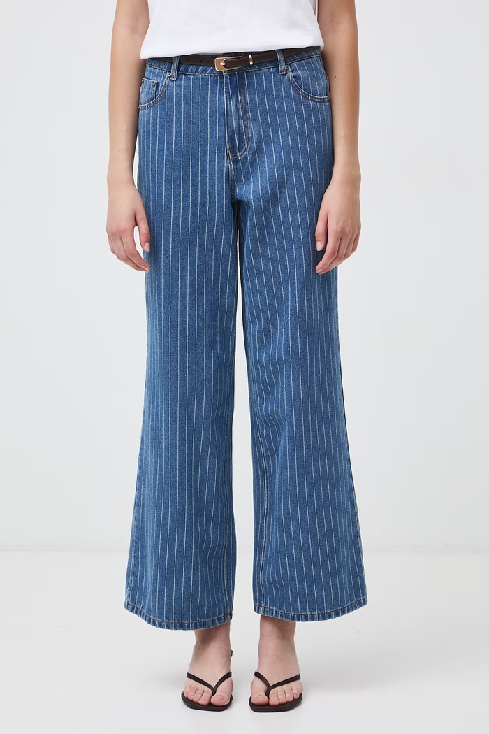 Medicine Jeansy wide leg damskie RW26-SJD412 granatowy RW26