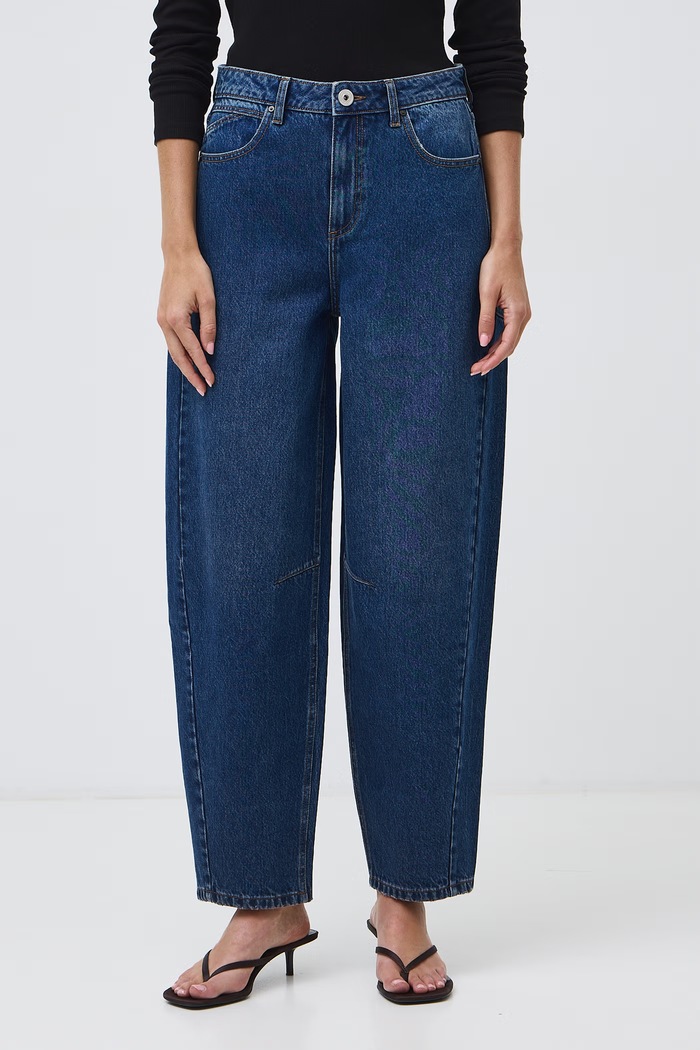 Slouchy džíny dámské s vybledlým efektem RW26-SJD500 námořnická modř RW26