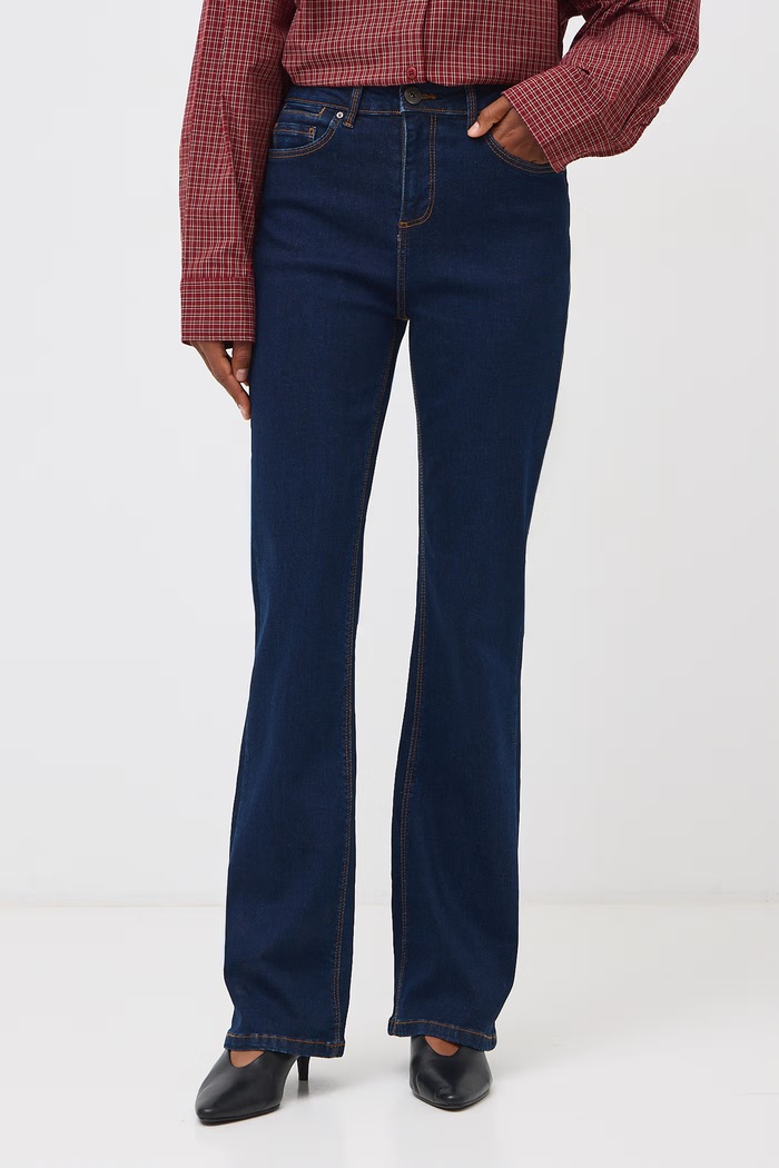 Jeansy flare damskie z efektem sprania RW26-SJD501 granatowy RW26