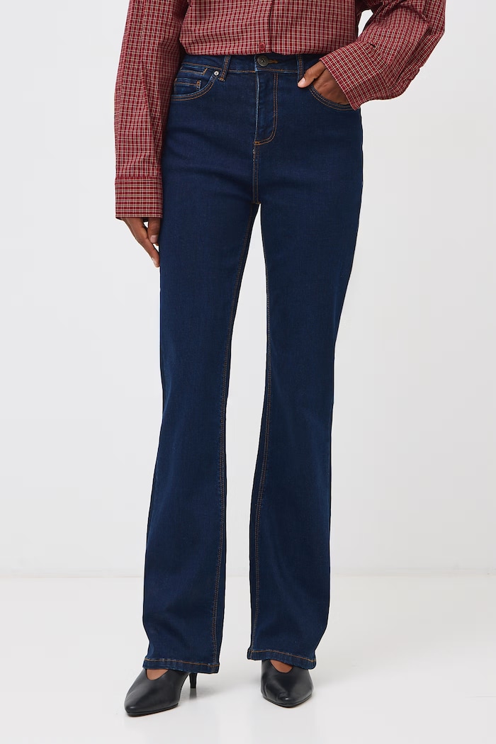 Jeansy flare damskie z efektem sprania RW26-SJD501 granatowy RW26