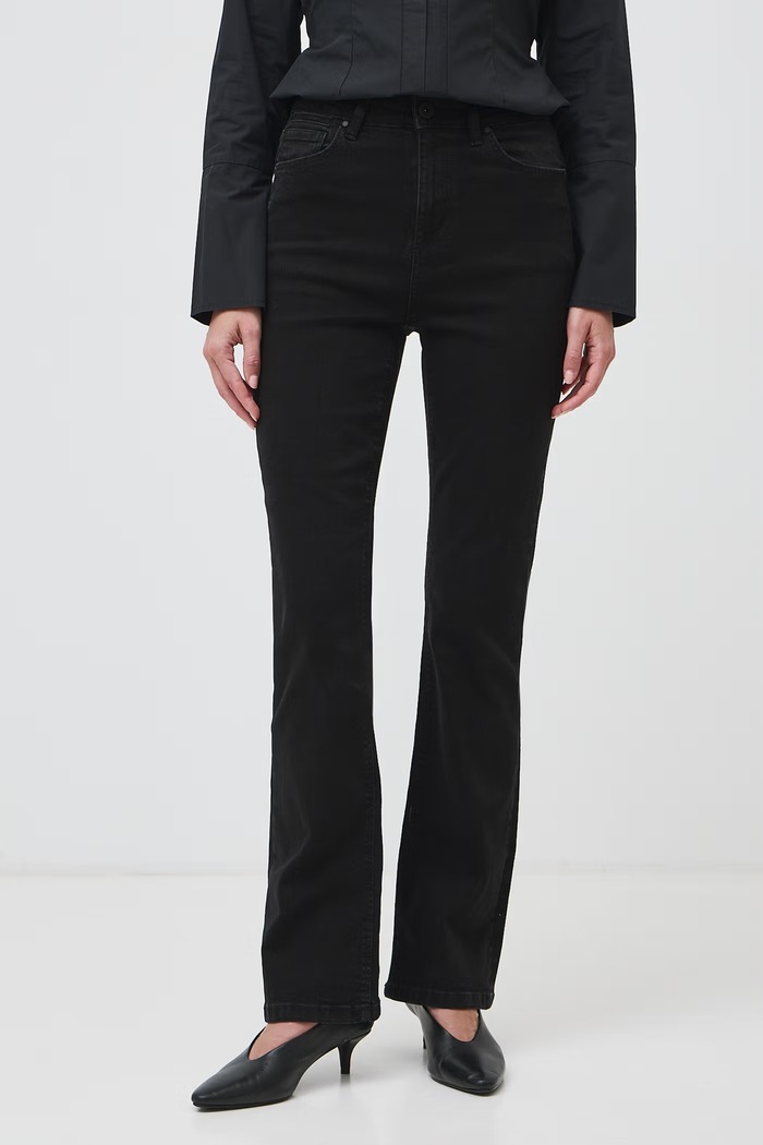 Jeansy flare damskie high waist RW26-SJD502 czarny RW26