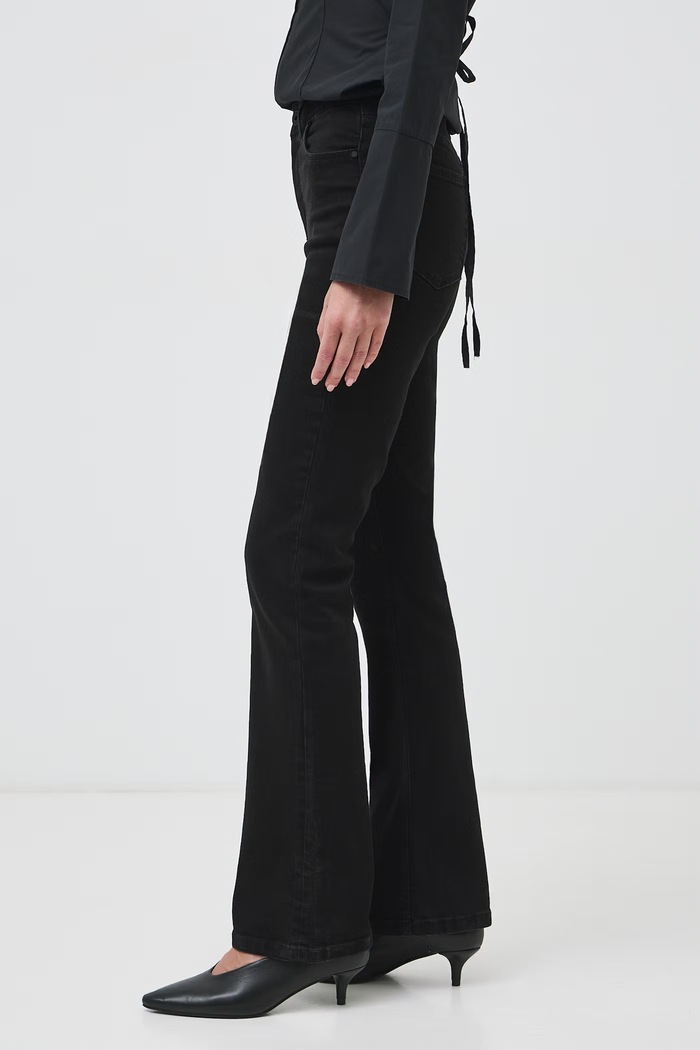 Odzież Jeansy flare damskie high waist RW26-SJD502 czarny