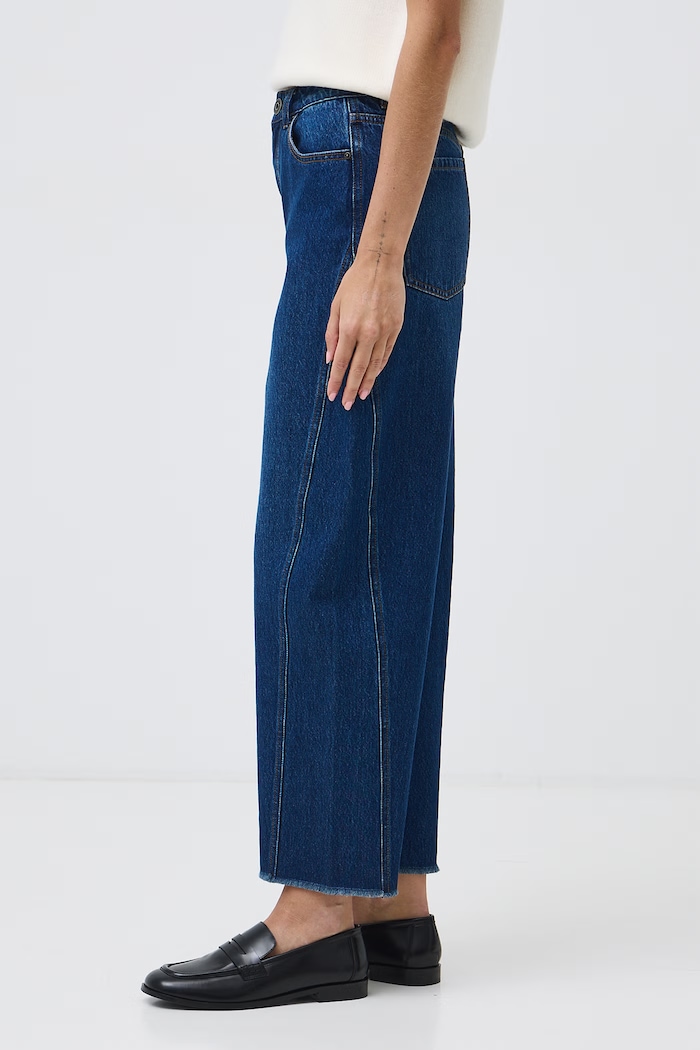 Odzież Jeansy slouchy damskie z efektem sprania RW26-SJD505 granatowy