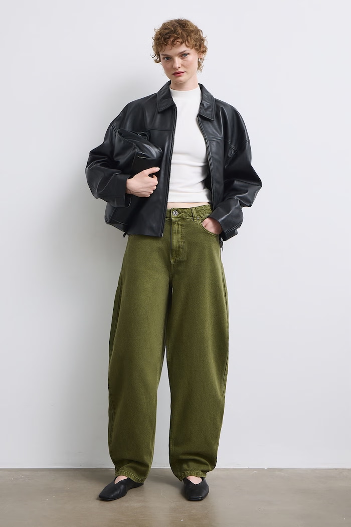 Medicine Jeansy slouchy damskie zielony RW26-SJD510