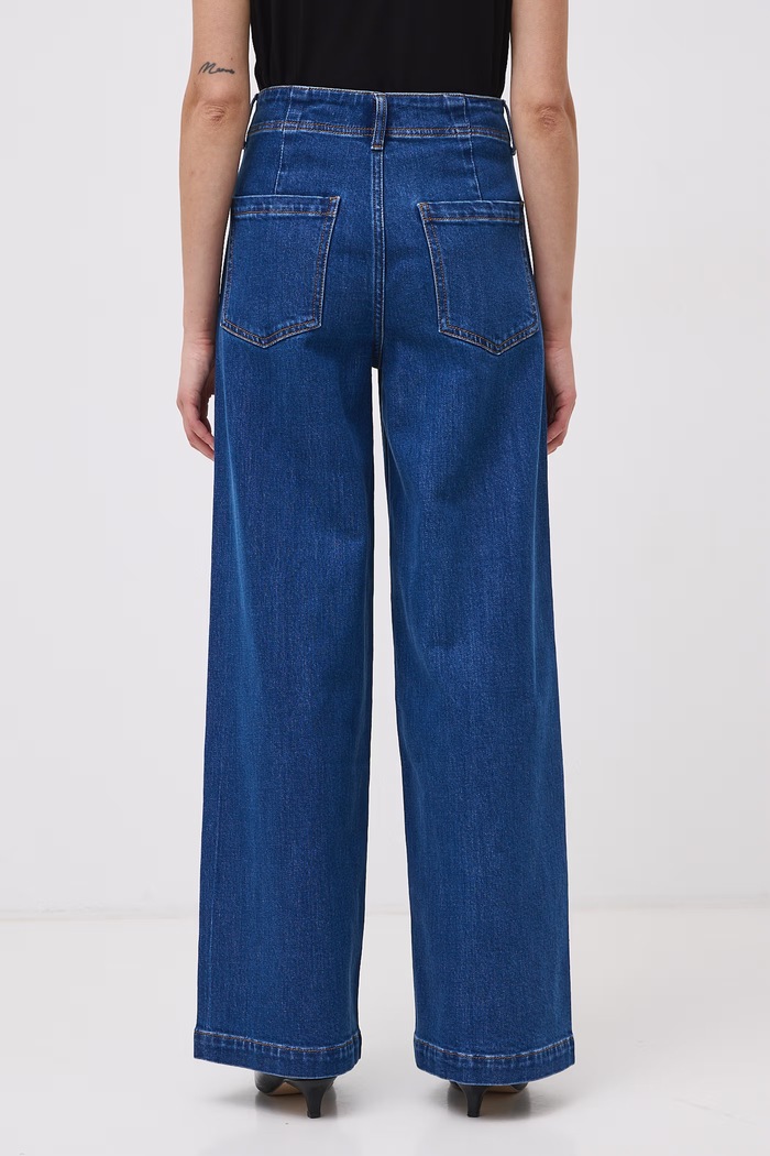 Jeansy wide leg damskie Medicine RW26-SJD600 niebieski
