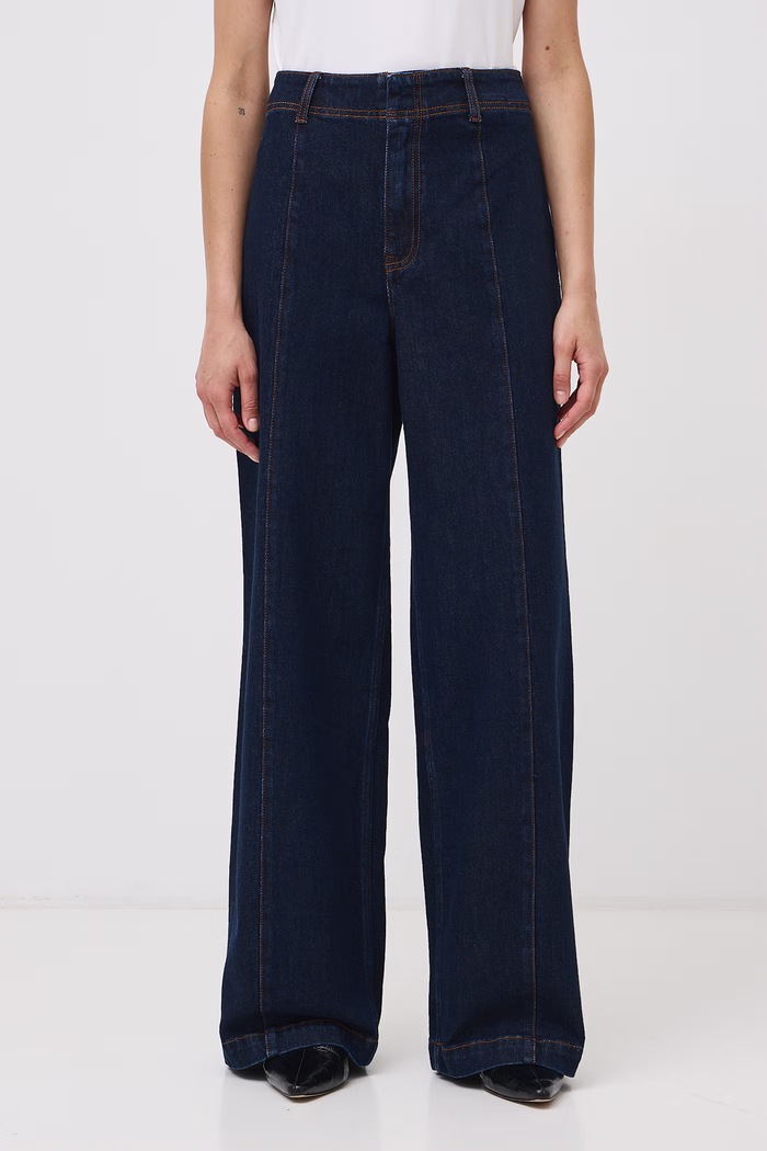Medicine Jeansy wide leg damskie RW26-SJD600 granatowy RW26