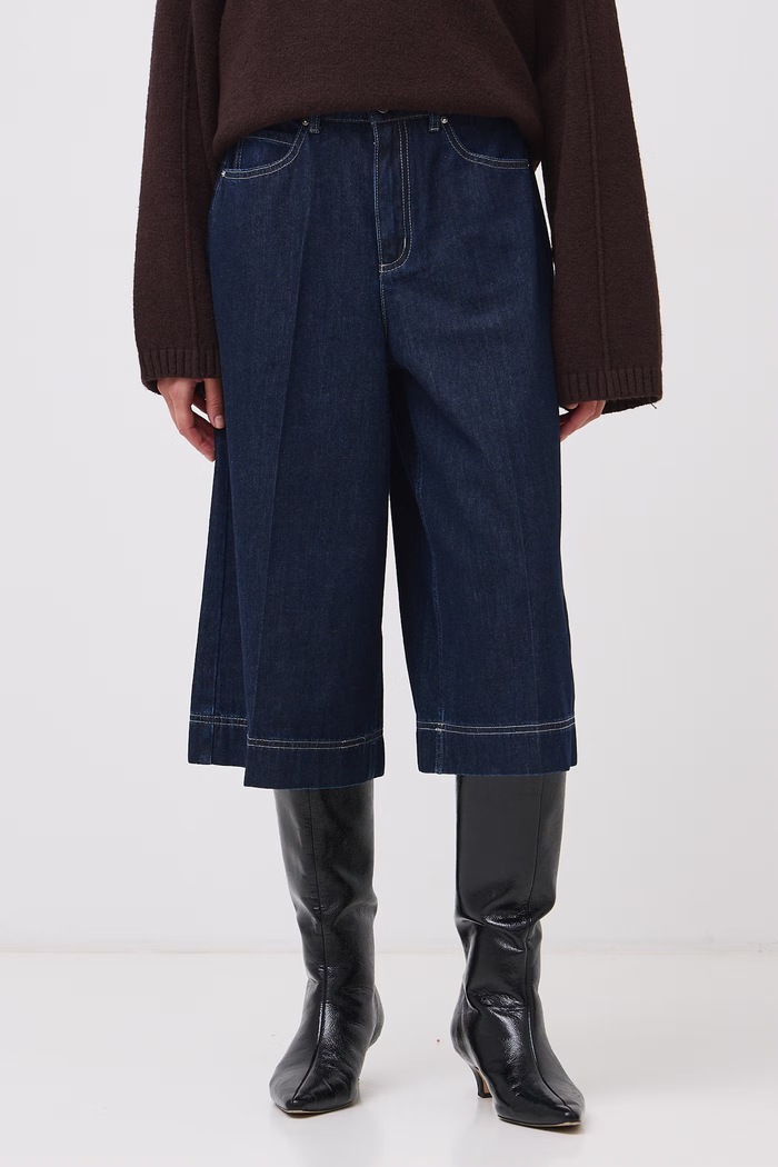 Medicine Jeansy wide leg damskie RW26-SJD602 granatowy RW26