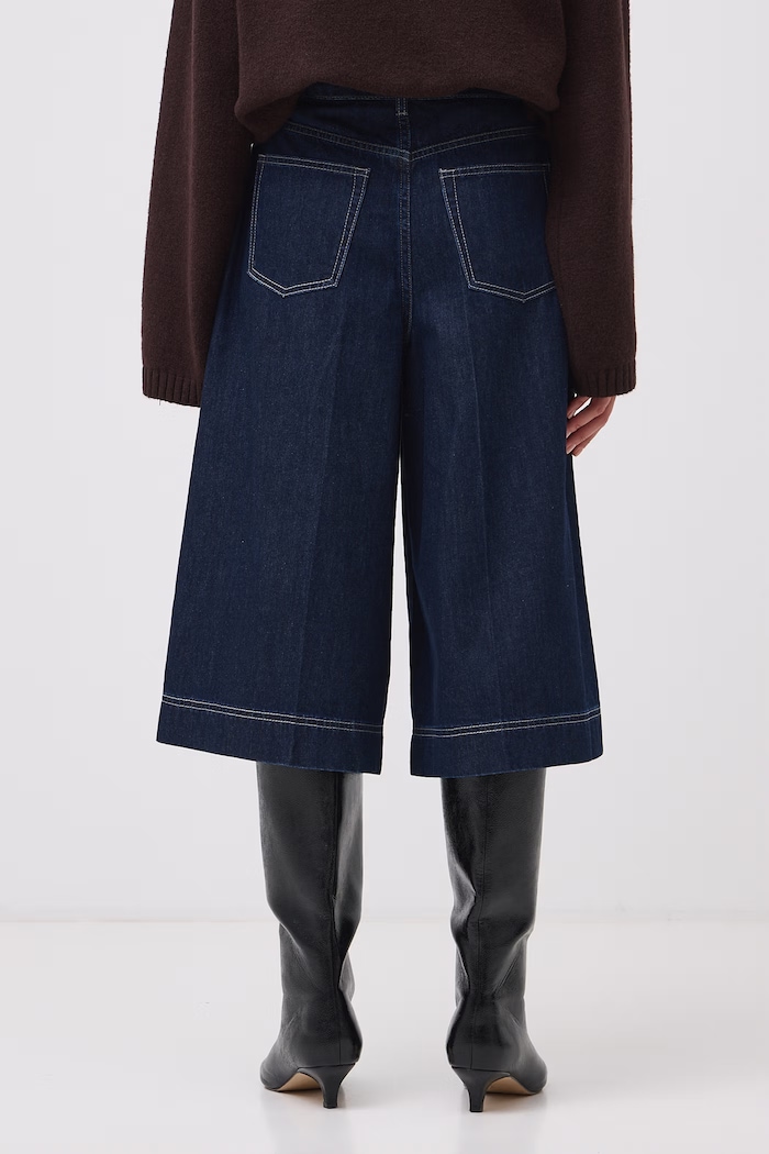 Jeansy wide leg damskie Medicine RW26-SJD602 granatowy