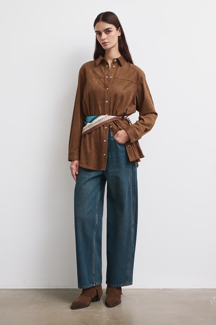 Medicine Jeansy barrel damskie granatowy RW26-SJD604