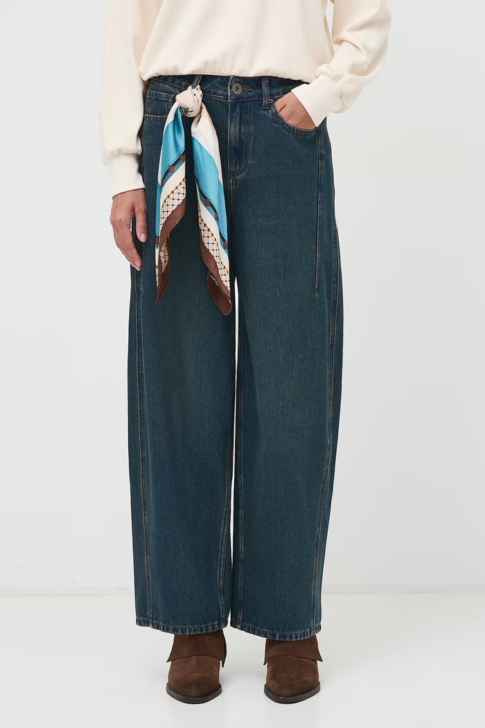 Medicine Jeansy barrel damskie RW26-SJD604 granatowy RW26