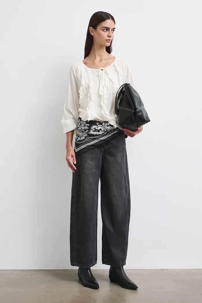 Medicine Jeansy barrel damskie czarny RW26-SJD604